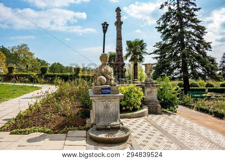 Massandra, Crimea - October 2014: Massandra Palace And Park Complex Massandrovskiy. Park Sculpture O