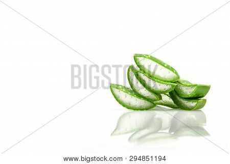 Slice Aloe Vera Useful Herbal Medicine For Skin Care And Hair Care.