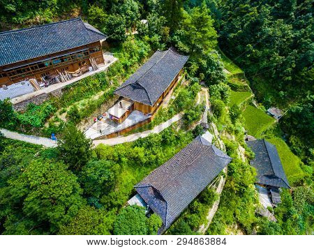 A Typical Traditional Miao Village In Guizhou Miao Ethnic Minority.