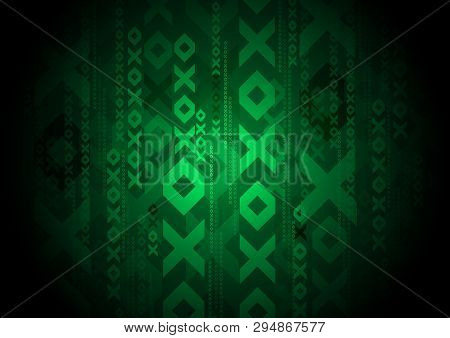 Green Technology Circuit Cyber Digital Abstract Background Vector Design.