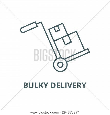 Bulky Delivery Line Icon, Vector. Bulky Delivery Outline Sign, Concept Symbol, Flat Illustration
