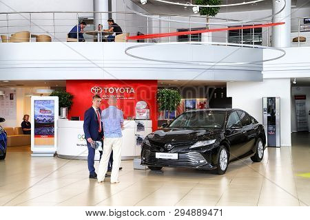 Kazan, Russia - August 31, 2018: Reception In Showroom Of Dealership Toyota In Kazan