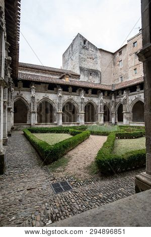 Medieval Cloister Of Saint Etienne Cathedral In Cahors, Occitanie, France