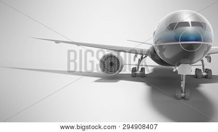 Aviation Passenger Plane Isolated 3d Render On Gray Background With Shadow