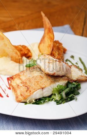 pečený candát filet s bramborovou kaší