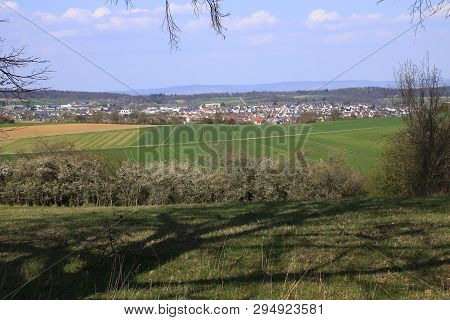 View Over The Heckengau On The Community Weissach In The District Boeblingen