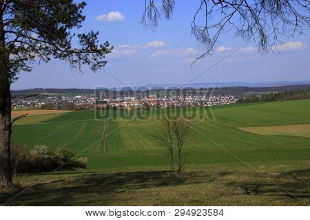 View Over The Heckengau On The Community Weissach In The District Boeblingen