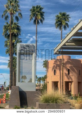 Tempe,Az/USA - 3.10.2019:  Arizona State University Tempe campus is the largest of four campuses that compose Arizona State University,  eight miles East of downtown Phoenix. 