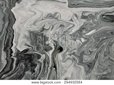 Abstract Artistic Texture. Acrylic Paint And Liquid Inks Are Mixed In The Water. Color And Its Trans