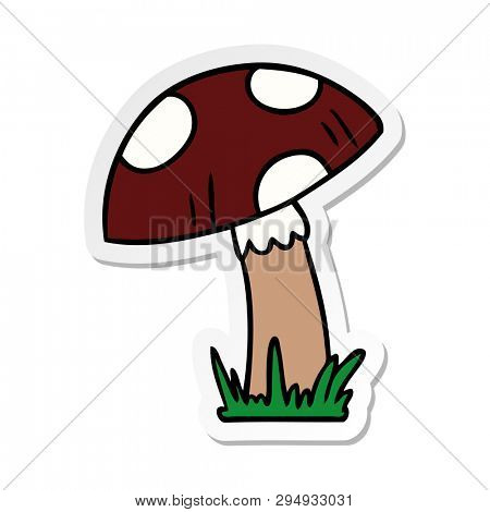 hand drawn sticker cartoon doodle of a toad stool