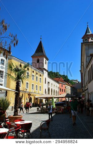 Passau, Bavaria, Germany - June 08, 2014: The View Of The Historical Center Of Passau