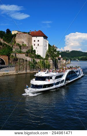 Passau, Bavaria, Germany - June 08, 2014: The View Of The Historical Center Of Passau