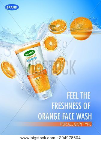 Advertisement Promotion Banner For Cool And Refreshing Foaming Face Wash