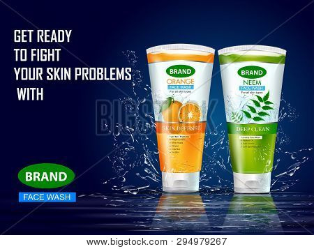 Advertisement Promotion Banner For Cool And Refreshing Foaming Face Wash