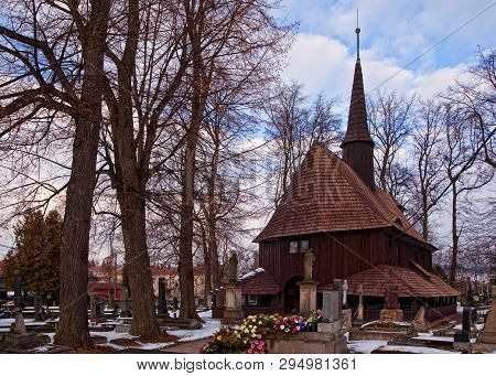 Broumov, Czech Republic - March 16, 2010: The Church Of The Virgin Mary In Broumov, Is The Oldest Su
