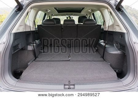Hong Kong, China March 15, 2019 : Volkswagen Tiguan Allspace Interior March 15 2019 in Hong Kong.
