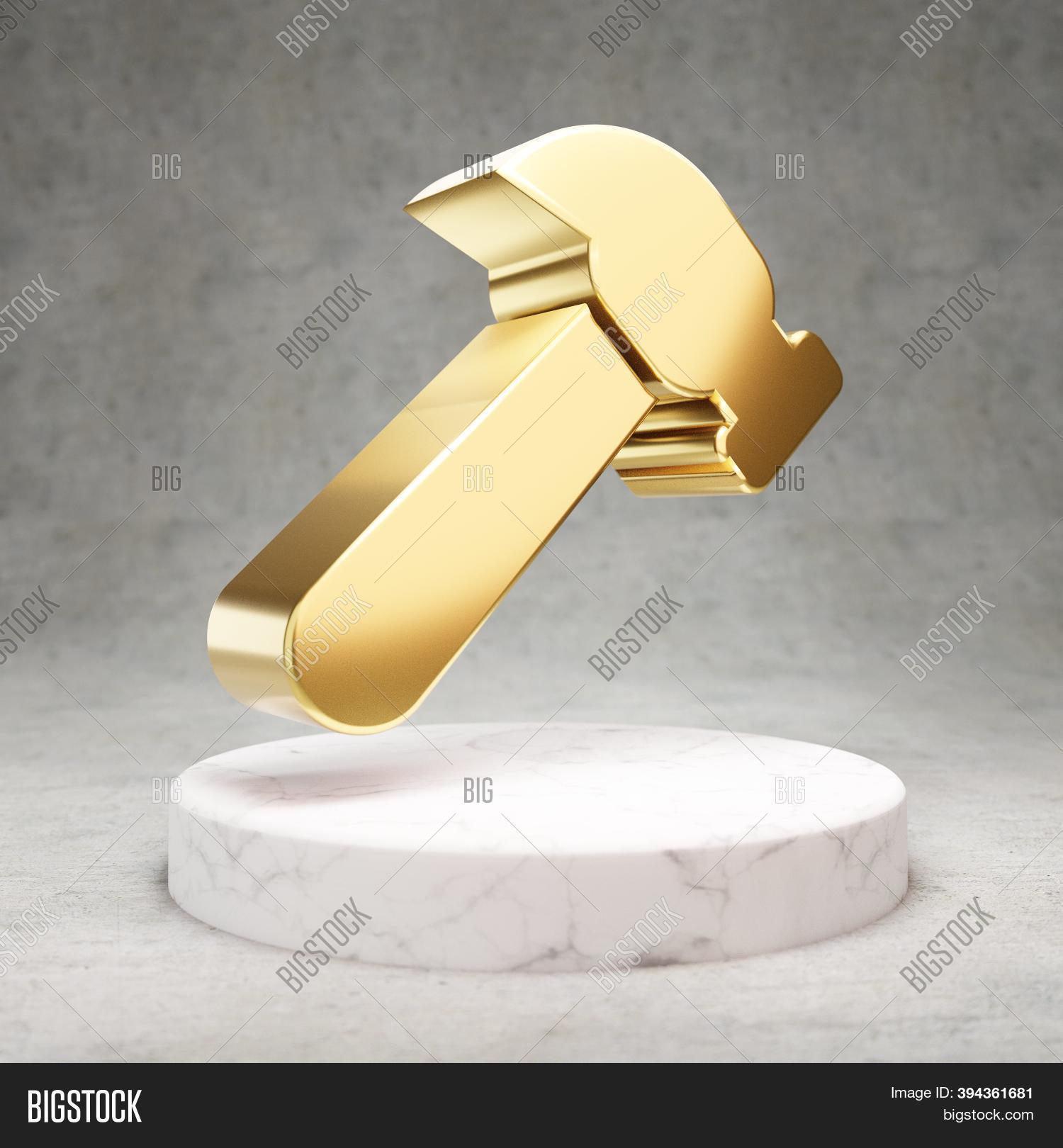 Hammer Icon. Gold Image & Photo (Free Trial) Bigstock