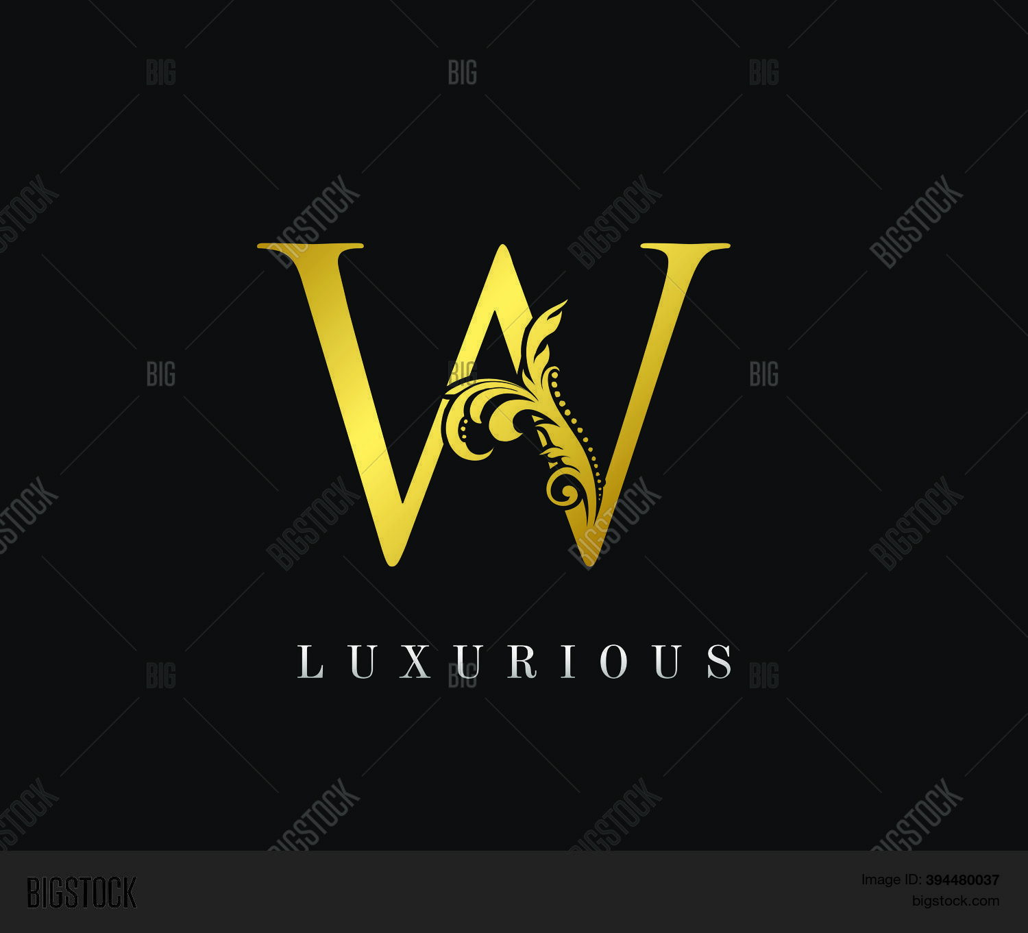 Golden W Luxury Logo Vector & Photo (Free Trial) | Bigstock