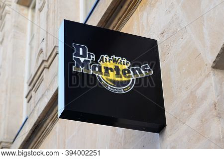 Bordeaux , Aquitaine / France - 11 08 2020 : Doc Martens Store Logo And Text Sign Of British Footwea
