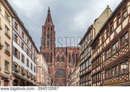 Strasbourg Cathedral Also Known As Strasbourg Minster, Is A Gothic Roman Catholic Cathedral In Stras