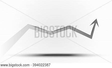 Upward Trend Arrow On Light Background. Vector Illustration.