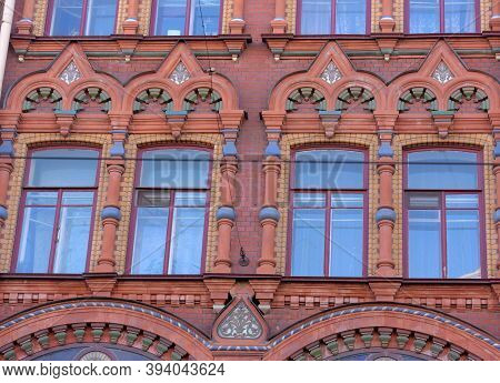 Fragment Of The Architectural Facade Of The Building On Kolokolnaya Street In St. Petersburg