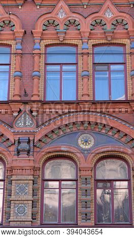 Fragment Of The Architectural Facade Of The Building On Kolokolnaya Street In St. Petersburg