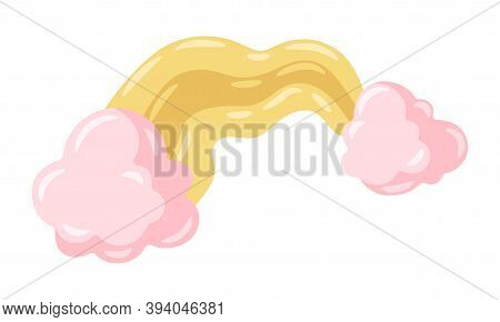 Illustration Of Pink Clouds. Stylized Picture For Decoration Children Holiday And Party.