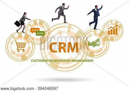 CRM custromer relationship management concept with businessman