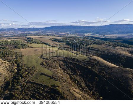 Aerial Autumn View Of Nishava River Gorge, Balkan Mountains, Bulgaria