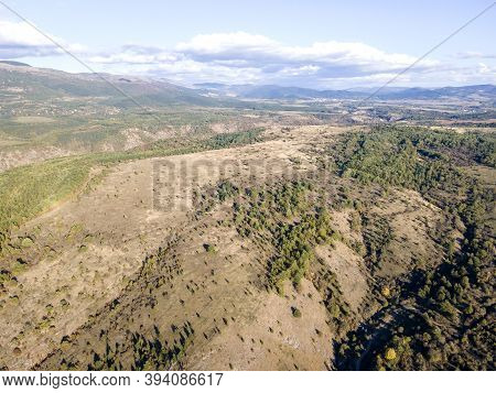 Aerial Autumn View Of Nishava River Gorge, Balkan Mountains, Bulgaria