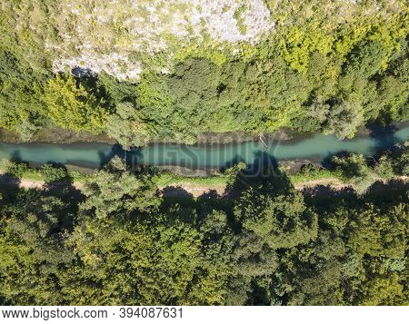 Aerial View Of Iskar Panega Geopark Along The Gold Panega River, Bulgaria