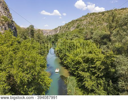 Aerial View Of Iskar Panega Geopark Along The Gold Panega River, Bulgaria