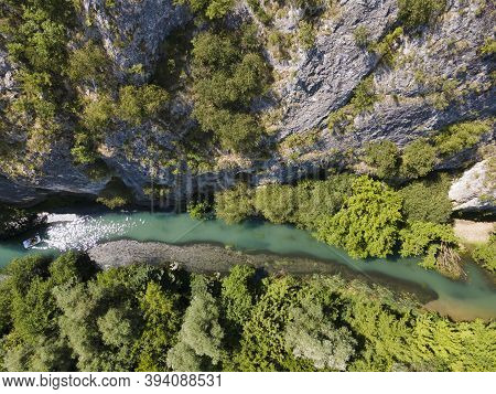 Aerial View Of Iskar Panega Geopark Along The Gold Panega River, Bulgaria