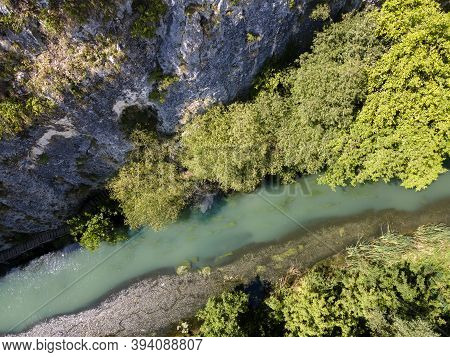 Aerial View Of Iskar Panega Geopark Along The Gold Panega River, Bulgaria