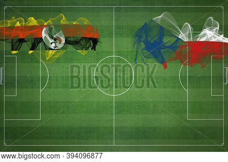 Uganda Vs Czech Republic Soccer Match, National Colors, National Flags, Soccer Field, Football Game,
