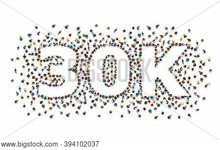 Thank You Followers Peoples, 30k Online Social Group, Happy Banner Celebrate, Vector