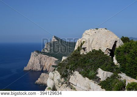 View Of Punta Carone And Punta Cristallo In The Coast Of Capo Caccia