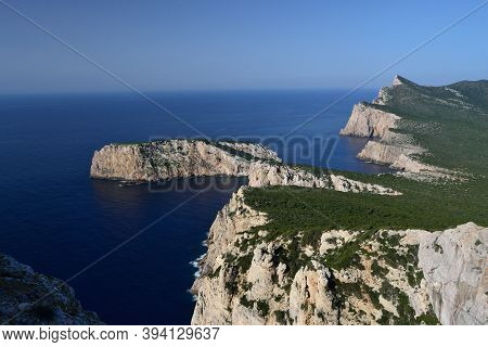 View Of Punta Carone, Punta Cristallo And Piana Island In The Coast Of Capo Caccia