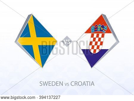 Europe Football Competition Sweden Vs Croatia, League A, Group 3. Vector Illustration.