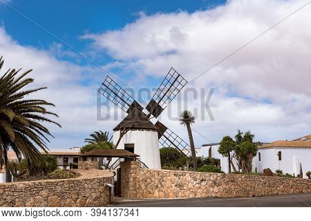 Antigua, Spain - October 4, 2020: Traditional Building Converted Into A Majorero Cheese Museum, In A