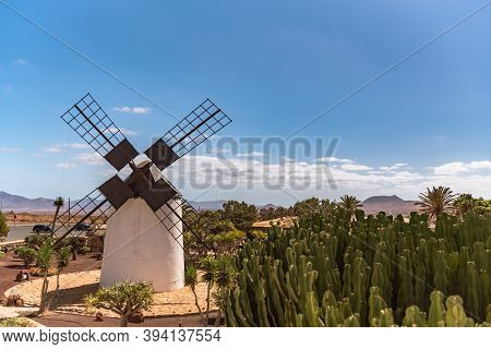 Antigua, Spain - October 4, 2020: Traditional Building Converted Into A Majorero Cheese Museum, In A