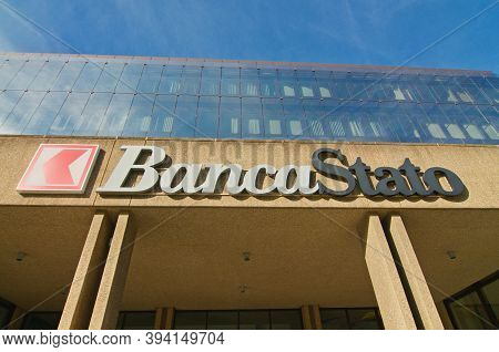 Bellinzona, Switzerland - 31st October 2020 : Bancastato Bank Or Banca Dello Stato Del Cantone Ticin