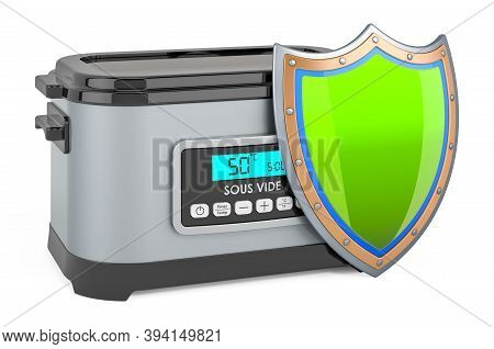 Sous Vide Machine With Shield, 3d Rendering Isolated On White Background
