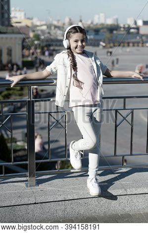 Exciting Journeys Through Cities And Museums. City Guide And Audio Tour. Girl Little Tourist Kid Usi