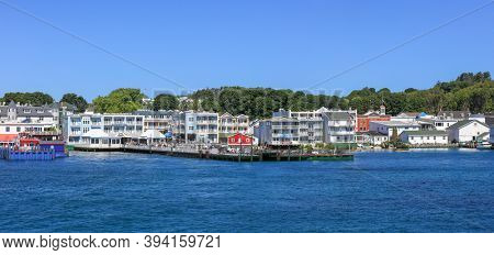Mackinac Island, Michigan, USA, July 21, 2019: All of Mackinac Island was listed as a National Historic Landmark in October 1960.