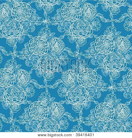 Fond transparent dentelle bleue fleurs