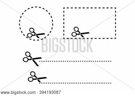 Scissors Line Circle, Great Design For Any Purposes. Art Line Illustration. Vector Line. Stock Image