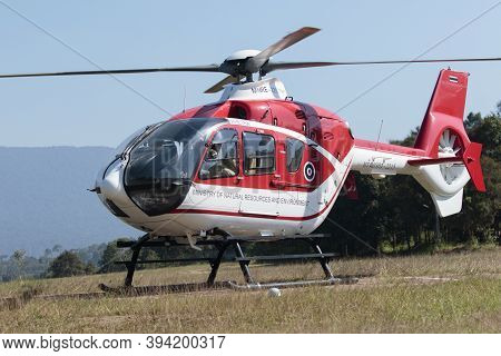 Khao Yai Thailand , November10,2020 : Helicopter Of Thailand Ministry Of Natural Resources And Envir