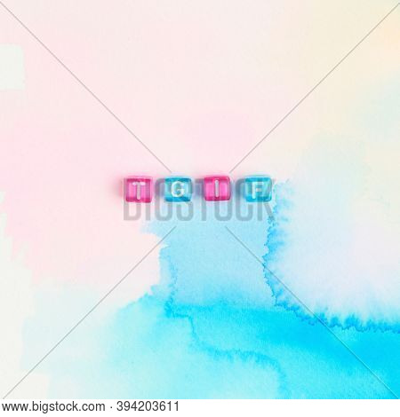 TGIF alphabet letter beads typography
